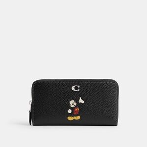 Disney X Coach Essential  Zip Wallet In Regenerative Leather With Mickey Mouse